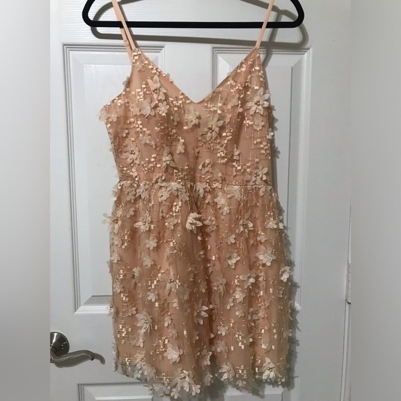 Lulus Feeling Flirty Floral Mini Skater Dress in Blush Pink - Picture 6 of 13